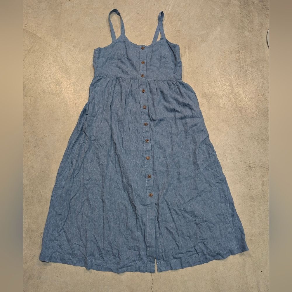 NWT Patagonia Garden Island Dress Women's M Blue Button Front